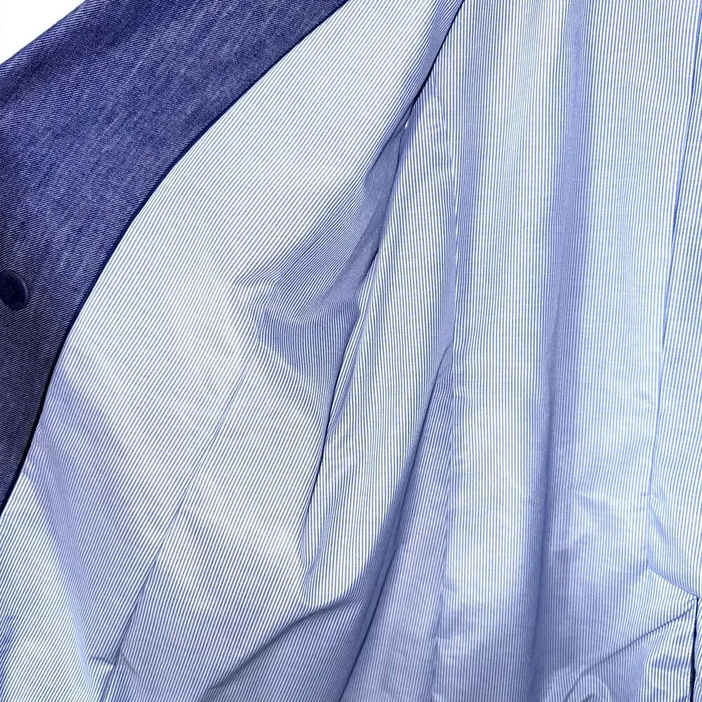 Talbots Denim Double Breasted Blazer - Blue 12P - Picture 7 of 8